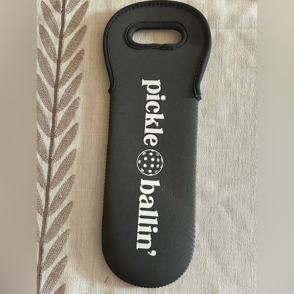 Pickle Ballin’ Neoprene Insulated Wine Gift Bag Or Pickleball Ball Holder